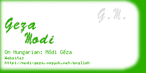 geza modi business card